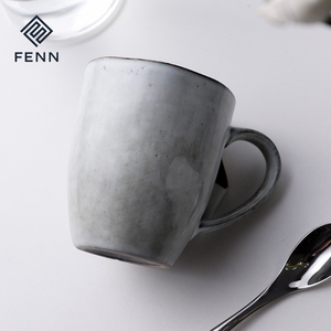 Novità del prodotto all'ingrosso FENN un pezzo cina fatta <span class=keywords><strong>tazza</strong></span> da caffè in ceramica di grandi dimensioni Vintage 450ml <span class=keywords><strong>tazza</strong></span> da tè in ceramica con bordo nero - Product Image 2