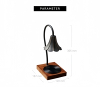 Chauffe-bougie électrique avec abat-jour en métal doré à motif floral, base en bois massif, minuterie réglable, hauteur ajustable, aromathérapie, utilisation en intérieur
