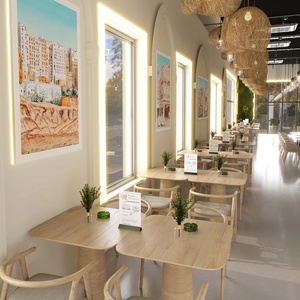 Comptoir de bar en bois avec éclairage LED |   Vitrine de présentation de confiseries et mobilier de café sur mesure - Product Image 3