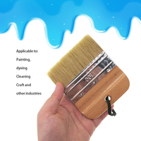 Pinceau plat suspendable 120*100mm avec manche en bois pour peinture à la craie, brosses de nettoyage, pinceau de détail pour peinture, teinture et cirage
