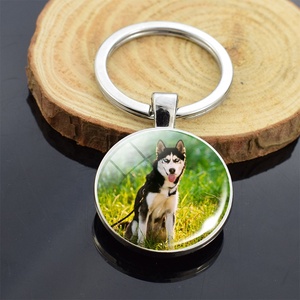 Animals Key Chains Jewelry Siberian Husky Double Side Keychain <strong>Dog</strong> Photo Glass Cabochon <strong>Keyring</strong> - Product Image 4