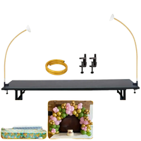 Kit de support de ballons demi-arche doré 3,3 pi x 4,9 pi avec colonne en PVC à dessus flexible pour décorations de mariage et d'anniversaire