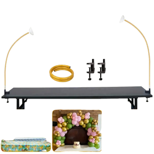 3.3ft * 4.9ft זהב חצי קשת בלון מעמד ערכה ללא כיפוף העליון העליון עמוד pvc עבור חתונה & קישוטים מסיבה - Product Image 1