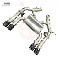 Silenciador de Escape Valvetronic SDO SS304 para BMW M3 M4 F80 F82 F83 3.0T 2014-2019, Sistema Axleback de Alto Rendimiento con Puntas Negras Plateadas