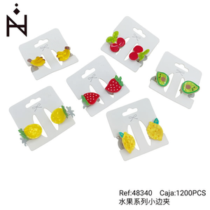 Fermagli per capelli piccoli della serie Nini Fruit, design in plastica da 6 cm, design a cartoni animati per bambini e donne, uso casual - Product Image 3