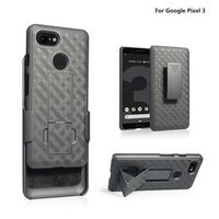 Coque arrière robuste pour PC avec béquille, étui pliable avec clip ceinture pour Google Pixel 3, ajustement parfait à 100 %, noir/bleu/rose/rouge