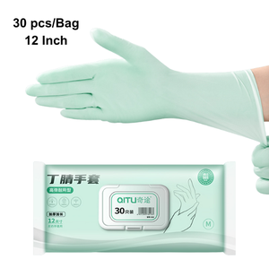 QITU 12 بوصة 7g قفازات النتريل المنزلية للاستعمال مرة واحدة بأربعة ألوان لينة وخفيفة الوزن بودرة متوسطة خالية من الماء للاستخدام مرة واحدة - Product Image 3