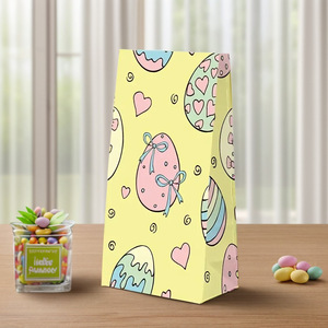 <span class=keywords><strong>Sac</strong></span> en papier <span class=keywords><strong>kraft</strong></span> écologique personnalisé YS avec impression numérique et laminage pour fête d'enfants, événement de Pâques, design lapin, emballage artisanal - Product Image 3