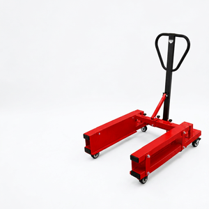 Chariot à quatre roues en acier réglable M-Biker, capacité 200 kg, avec rotation à 360 degrés, rouge, pour le stockage en entrepôt industriel - Product Image 1