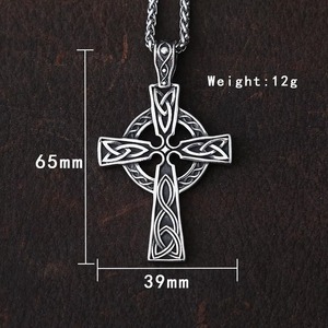 yunnique Celtic <b>Cross</b> Pendant Tibetan Silver Men's Necklace Gift Fashion Sweater <b>Chain</b> - Product Image 4