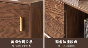 H7082 פשוט סלון מודרני מודרני עץ אלון קיר רכוב טלוויזיה לעמוד - Product Image 5