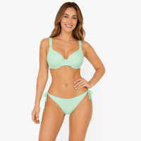 En gros, Maillot de bain femme vert menthe, haut à bretelles larges, bonnet couvrant, bas à nouer sur le côté, fabricant de maillots de bain