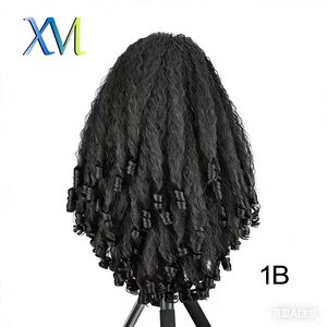 Perruques à bandeau bouclées Afor, perruque synthétique couleur brun foncé pour femmes noires, perruque Soku fabriquée à la machine, densité 150%, <span class=keywords><strong>coiffure</strong></span> Deep Wave - Product Image 3
