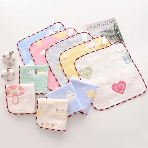 Serviette en gaze tissée à six couches personnalisée 25*25cm, carré, pour le bain, lingette pour enfant, lavage du visage, pour la maison, pour la salle de bain - Product Image 1