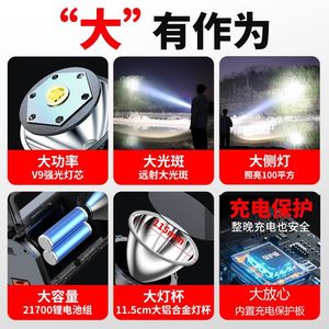 ไฟฉายแบบพกพาแบบชาร์จไฟได้ LED พลังงานสูงระยะไกล ไฟฉุกเฉินสำหรับใช้ในบ้านและนอกบ้าน - Product Image 4