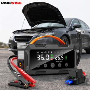 Démarreur portable avec pompe à air 1000A de pointe, booster de batterie de voiture 150PSI, gonfleur de pneus à double cylindre 25mm pour gonflage rapide - Product Image 1