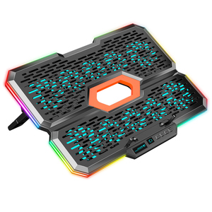 Support de refroidissement <span class=keywords><strong>pour</strong></span> ordinateur <span class=keywords><strong>portable</strong></span> réglable à 7 angles de vue, 10 ventilateurs de refroidissement, éclairage RGB, équipement <span class=keywords><strong>pour</strong></span> joueurs, <span class=keywords><strong>refroidisseur</strong></span> d'ordinateur <span class=keywords><strong>portable</strong></span> - Product Image 1