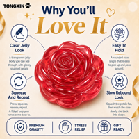 Squishies transparents en forme de rose à remontée lente, jouets anti-stress en gros, cadeau de la Saint-Valentin