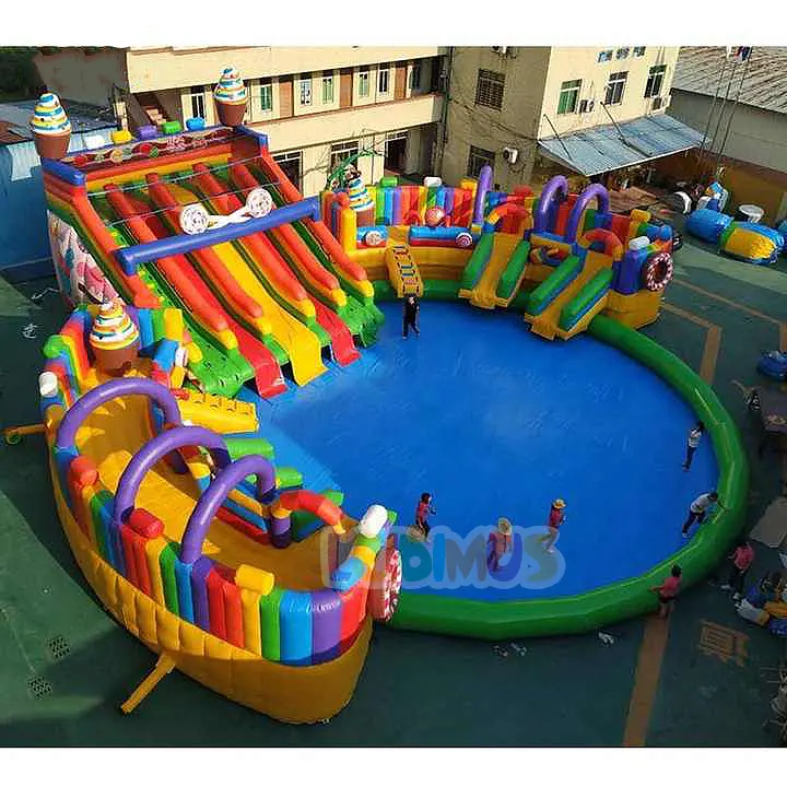 Grande piscina gonfiabili piscina gonfiabile nuoto con scivolo gonfiabile commerciale scivolo d'acqua per bambini e adulti