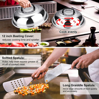 Accessoires de barbecue professionnels, ensemble de 135 pièces en acier inoxydable, outils pour plancha et grill, avec couvercle de cuisson, ensemble de spatules pour barbecue, pour la cuisson