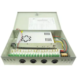 Fuente de alimentación conmutada por AC100V-240V, caja de suministros de cctv con CE FCC ROHS, 12V, 5a, 10a, 20a, 30a, 9 canales