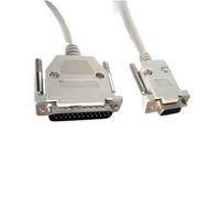 DB9Female a DB25male Serial RS232 Cable de módem nulo ensamblado con muescas largas