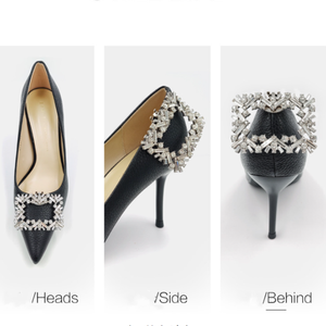 Fábrica al por mayor DIY decoración oro plata metal color aleación con Bling rhinestone rectángulo zapato clips <span class=keywords><strong>hardware</strong></span> - Product Image 1