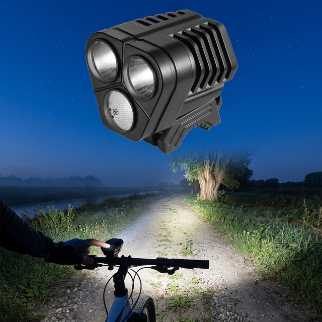 OEM High-Performance 3600lm Ebike Headlight 12V-80V Multi-Voltage Broad Spot Beam External Switch Luce Bici Elettrica Potente