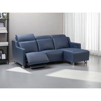 Canapé de salon moderne en cuir véritable de haute qualité pour villa, fauteuil inclinable électrique de cinéma avec appui-tête réglable