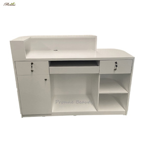 Nội thất salon cao cấp, quầy lễ tân salon tóc màu trắng vàng, bàn tiếp khách salon làm đẹp - Product Image 4