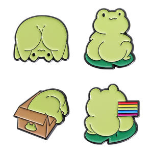 بيع بالجملة مخصص الكرتون الضفدع تصميم لينة المينا دبوس بالجملة المعادن شارة قبعة دبوس إزاحة الشاشة الحريرية لا الحد الأدنى للطلب القصدير الشعار - Product Image 5