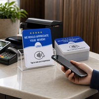 Étiquette RFID en acrylique personnalisée, étanche, avec puce NTAG213, 13,56 MHz, mini-étiquette NFC pour les commentaires Google Shop et le contrôle d'accès