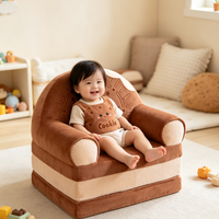 Sillón Infantil Plegable de Peluche con Forma de Animal, 2 en 1, Mueble Portátil para Niños, para Sala de Juegos, Regalo y Venta al por Mayor