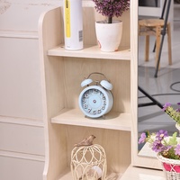 Vente Chaude d'Usine Chambre Femmes Gros Coiffeuse d'Angle en Bois Clair avec Miroir et Tabouret Designs