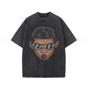 Factory-customized <b>Men's</b> <b>T</b>-<b>shirt</b> With Charming Sunglasses Print. Retro Pure Cotton <b>T</b>-<b>shirt</b> for Wholesale, Acid-washed <b>T</b>-<b>shirt</b> - Product Image 5