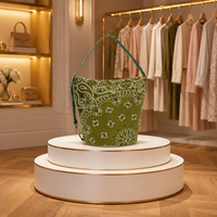 Sac seau matelassé en coton à motif cachemire, pochette bandoulière rembourrée à cordon, style fait main, sac de voyage