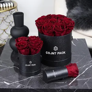 Valentine Wholesale Flower Packaging Box With Hat Rose Flower Box Customize Gift Box