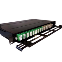 Kotak Terminal Serat Optik Rak Tipe Geser 1U 19'' LC 144 Core Kepadatan Tinggi ODF Panel Patch Serat Optik 18 Port