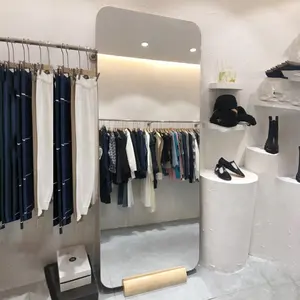 高品质零售商店地板站立大型全身银镜全长度镜子用于服装店