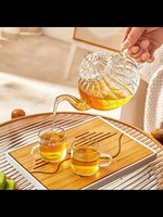 Théière simple en forme de citrouille avec motifs, résistante à la chaleur et en verre borosilicate épais