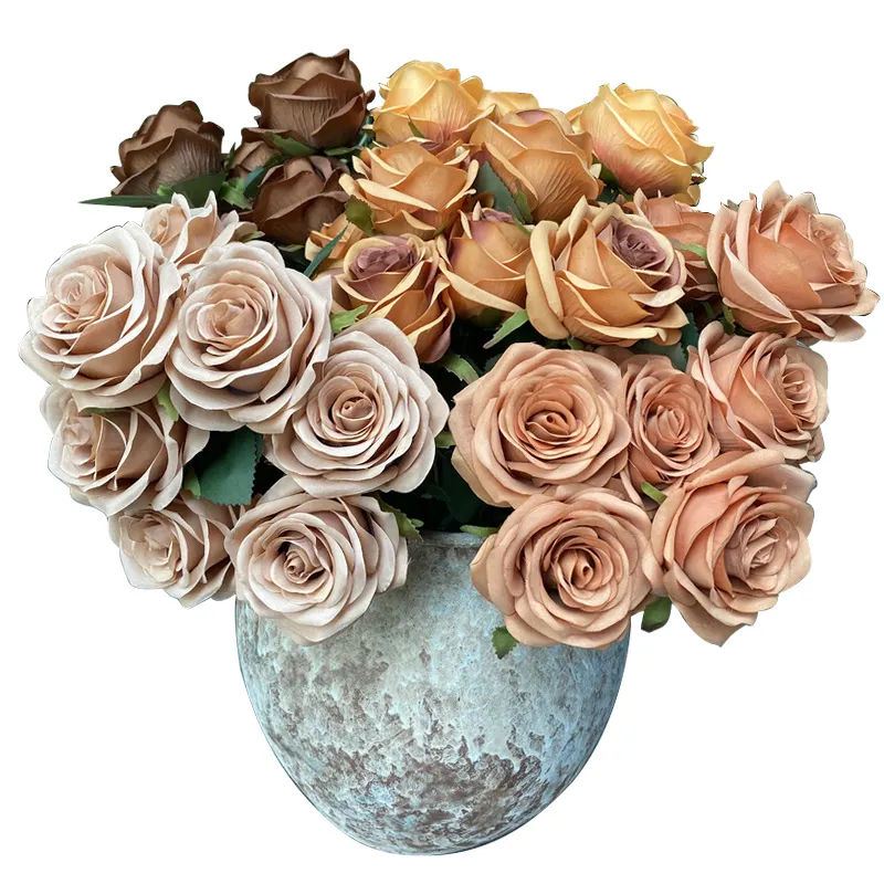 Multi-head Simulation Rose Bouquet Wedding Decoration Artificial Flower Photo Photography Fake Flower Decoration