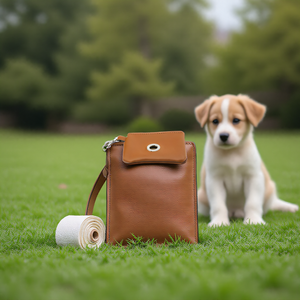 미니멀리스트 스타일 프리미엄 PU 가죽 애완 동물 쓰레기 가방 캐리어 휴대용 유니버설 애완 동물 똥 휴지통 가방 홀더 애완 동물 산책 - Product Image 5