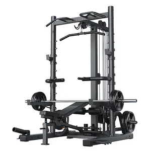 LW Gym Home Use Squat Rack Smith Machine Equipment All In One Power Cage Cable Crossover Multi Functional Trainer Power Rack