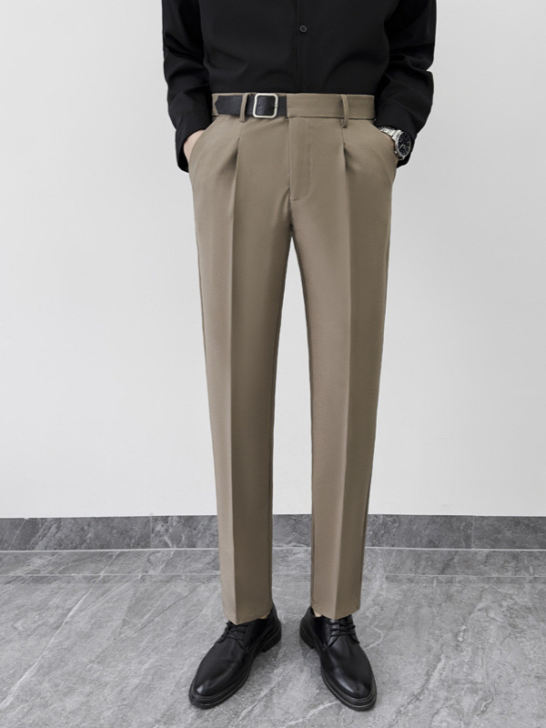 New Dress Pants Men Slim Straight Long Pants Casual Wrinkle-resistant Non- ironing Draping Suit Pants| Alibaba.com