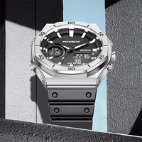Montre numérique sportive personnalisée pour homme FB0030, chronographe en acier inoxydable, calendrier, alarme, multifonction, résistante à l'eau 5 BAR