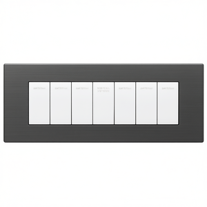 Brushed Technopolymer <b>Plate</b> For 7 Anthracite <b>Switches</b> Compatible With Living International - Product Image 2