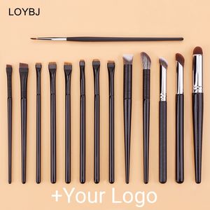 Logotipo personalizado Ceja fina Sombra de ojos Corrector Cosmético Detalle de manchas Pinceles de maquillaje Delineador de ojos plano súper fino Mango Bálsamo labial - Product Image 1