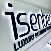 Enseigne publicitaire lumineuse extérieure personnalisée en lettres 3D en acier inoxydable rétroéclairées par LED, étanche, pour devanture de magasin