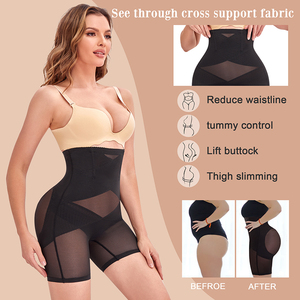Culottes gainantes pour femmes, <span class=keywords><strong>taille</strong></span> <span class=keywords><strong>haute</strong></span>, <span class=keywords><strong>grande</strong></span> <span class=keywords><strong>taille</strong></span>, post-partum, amincissantes, en maille, effet lifting des fesses, contrôle du ventre, sous-vêtements de mise en forme - Product Image 4
