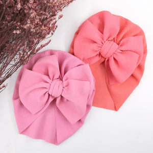 Commercio all'ingrosso Big Bow Knot Waffle tessuto bambini turbante Cap fasce per bambini per accessori per capelli ragazza Headwraps <span class=keywords><strong>Bandana</strong></span> - Product Image 3